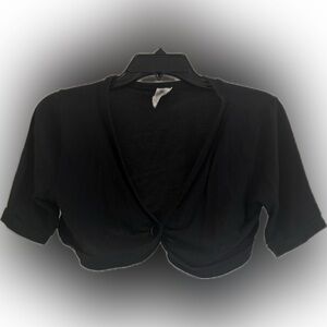 Women's Black Shrug cropped jacket size P/L